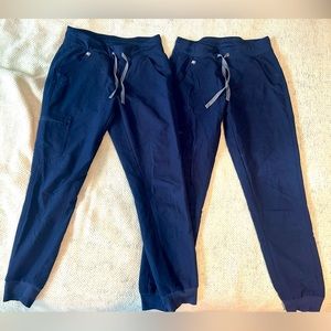 Figs Zamora jogger scrub pants in Navy Blue size XS - 2 pairs!